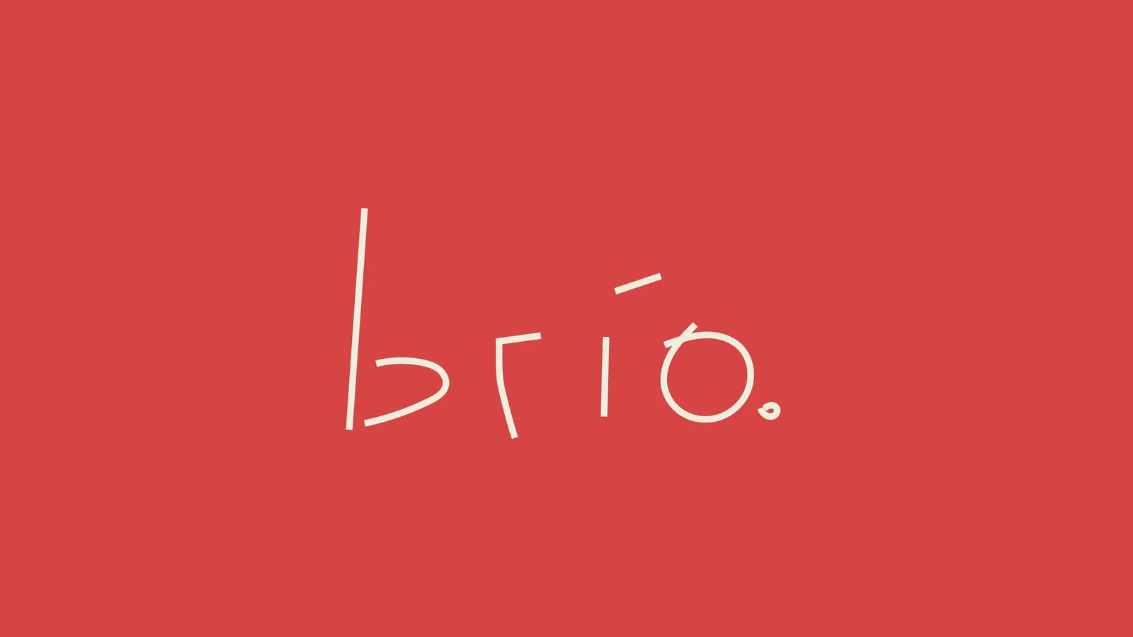 Brío wordmark on red