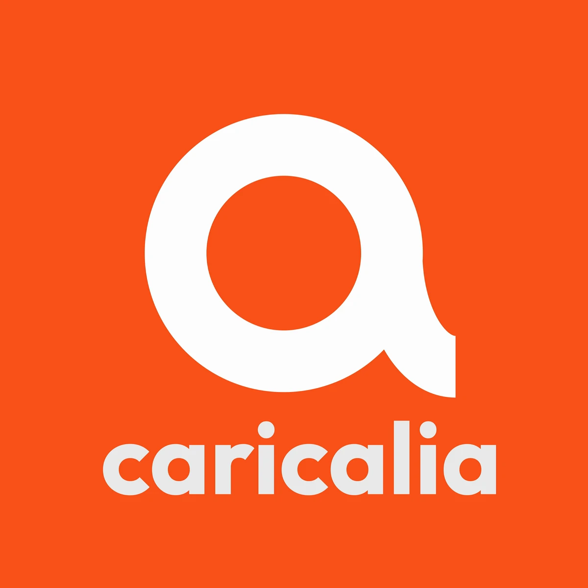 Caricalia logo on orange background